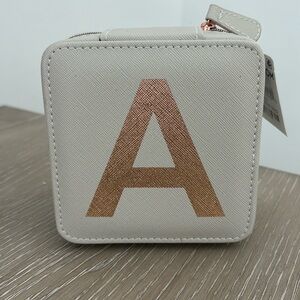 Small Travel Jewelry Case-Initial A
